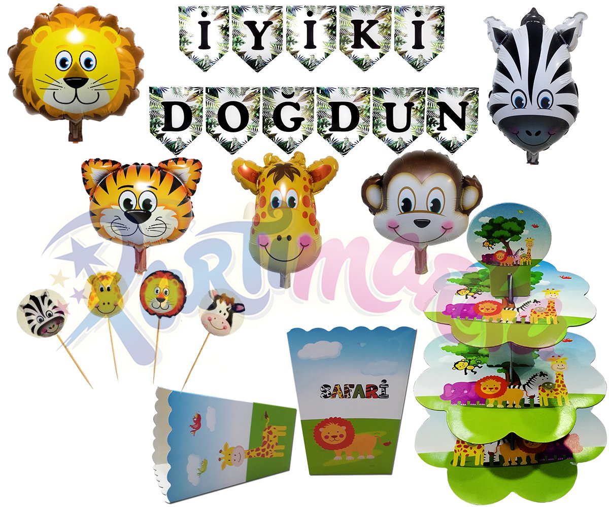 Safari Doğum Günü Süsleme Seti