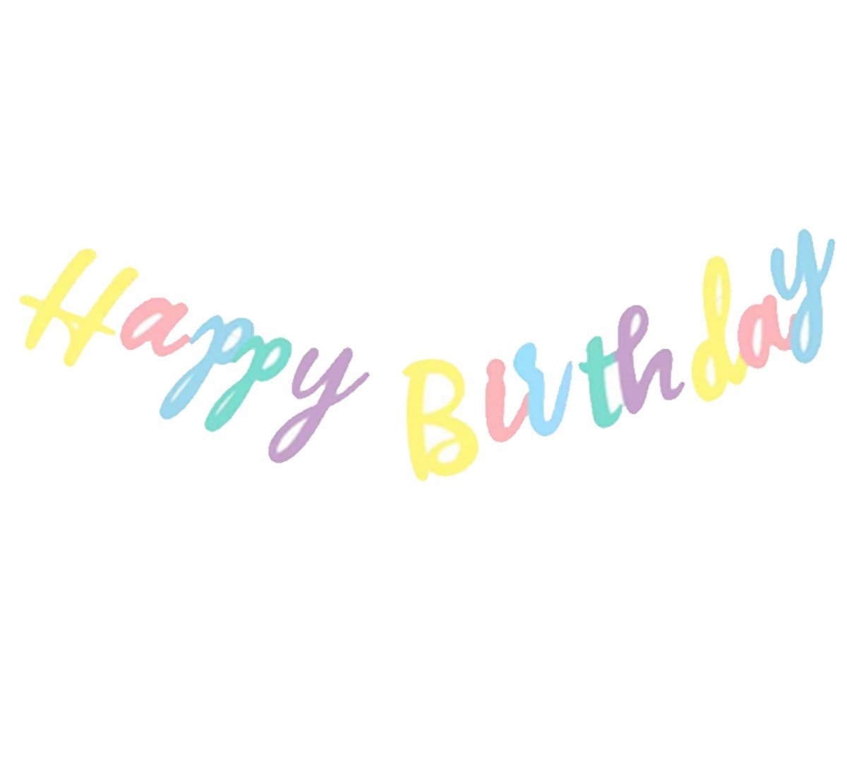 Makaron Pastel Renk Happy Birthday Yazısı