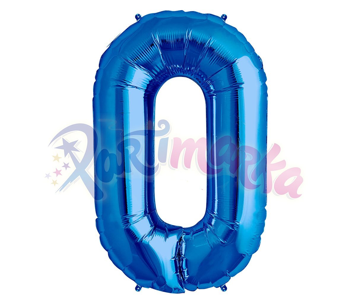 Mavi 0 Rakamı Folyo Balon 75 cm