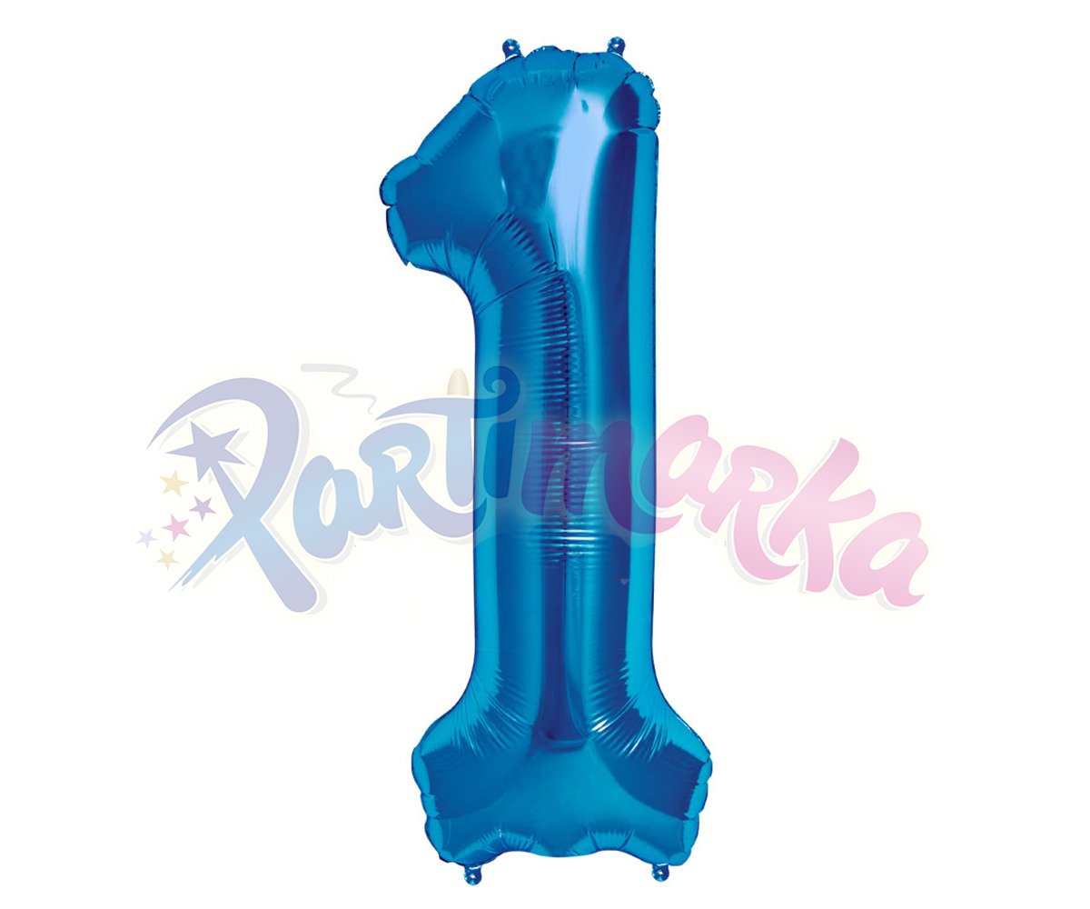 1 Rakamı Mavi Renk Folyo Balon 75 cm