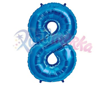 Mavi Renk 8 Rakamı Folyo Balon 75 cm