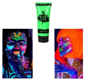 Fosforlu Yüz Boyaması Yeşil Renk