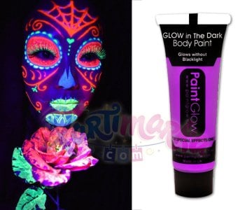 Fosforlu Yüz Boyaması Mor Renk