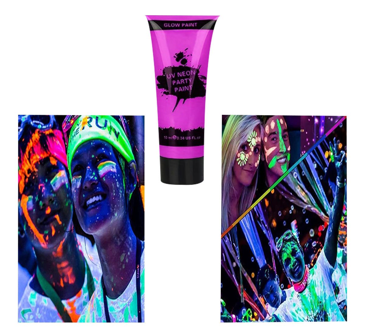 Fosforlu Yüz Boyaması Mor Renk