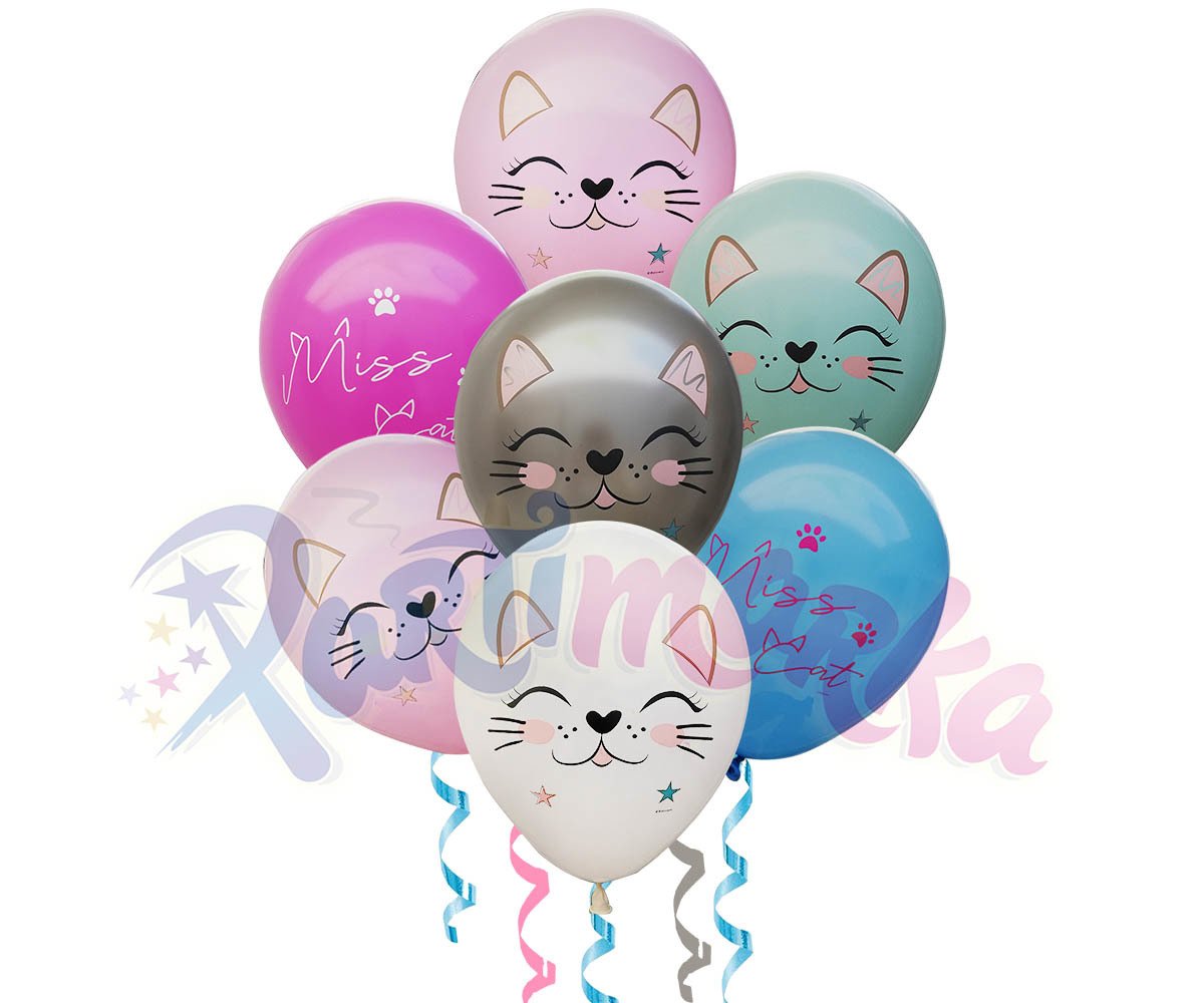 Sevimli Kedi Partisi Balonlar 8 Adet