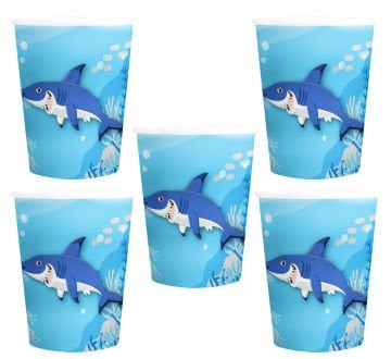 Köpek Balığı Doğum Günü Bardakları