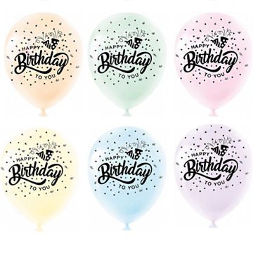 Happy Birthday Makaron Renk Balonlar