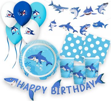 Köpek Balığı Konsepti Parti Seti 24 Kişilik