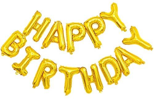 Altın Renk Happy Birthday Folyo Balon