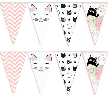 Kedi Konseptli Doğum Günü Dekoratif Süs