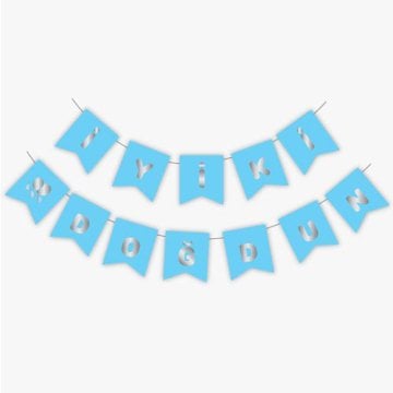 Mavi Renk Metalik İyiki Doğdun Yazısı