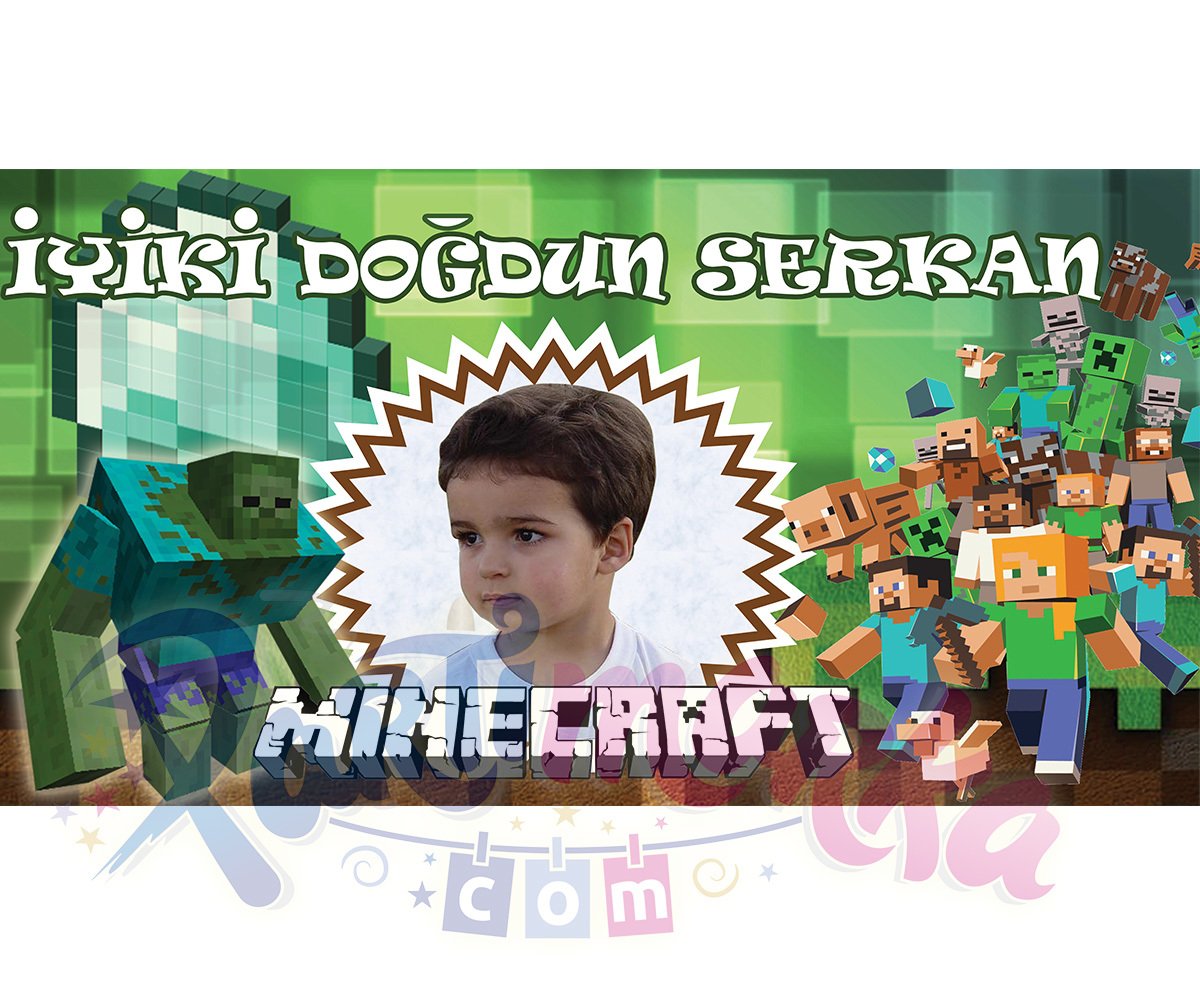 Minecraft Büyük Boy Doğum Günü Afişi