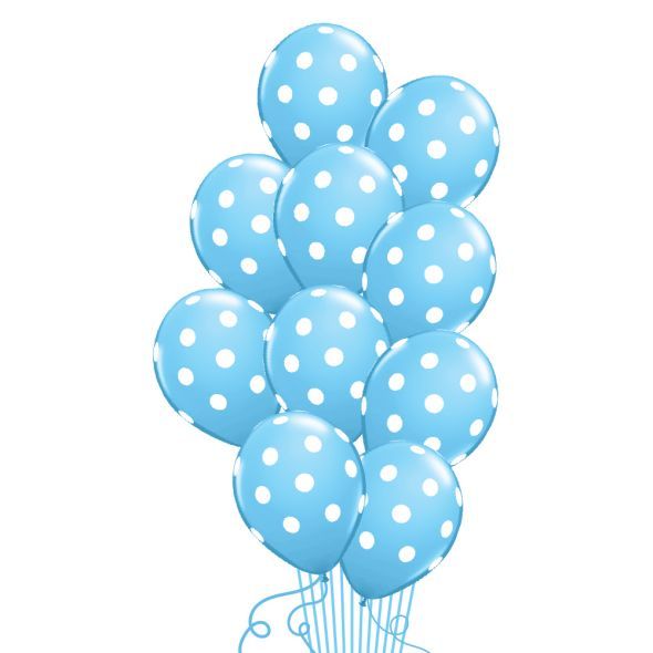 Mavi Üstü Beyaz Puanlı Balon