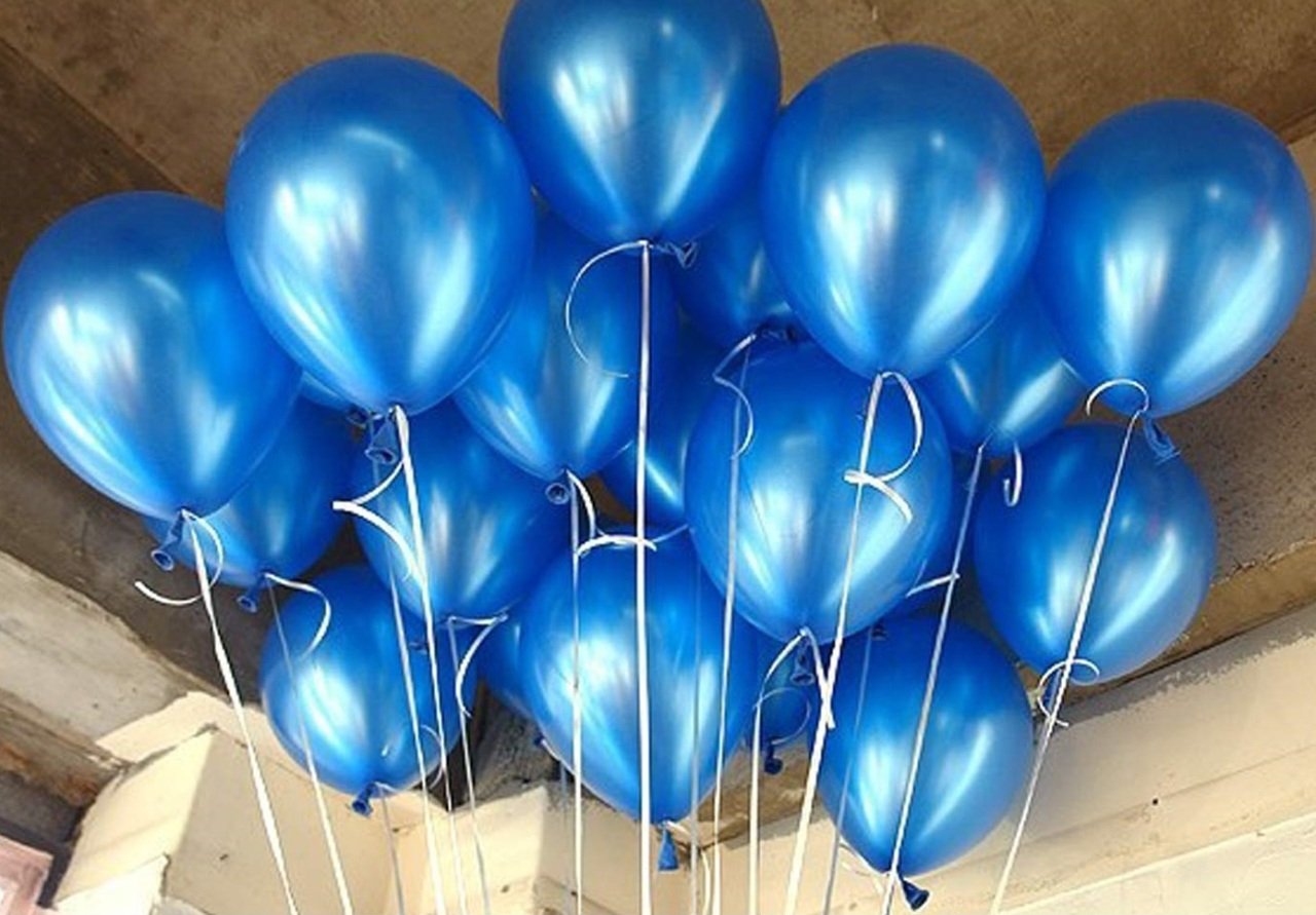 Metalik Sedefli Koyu Mavi Balon