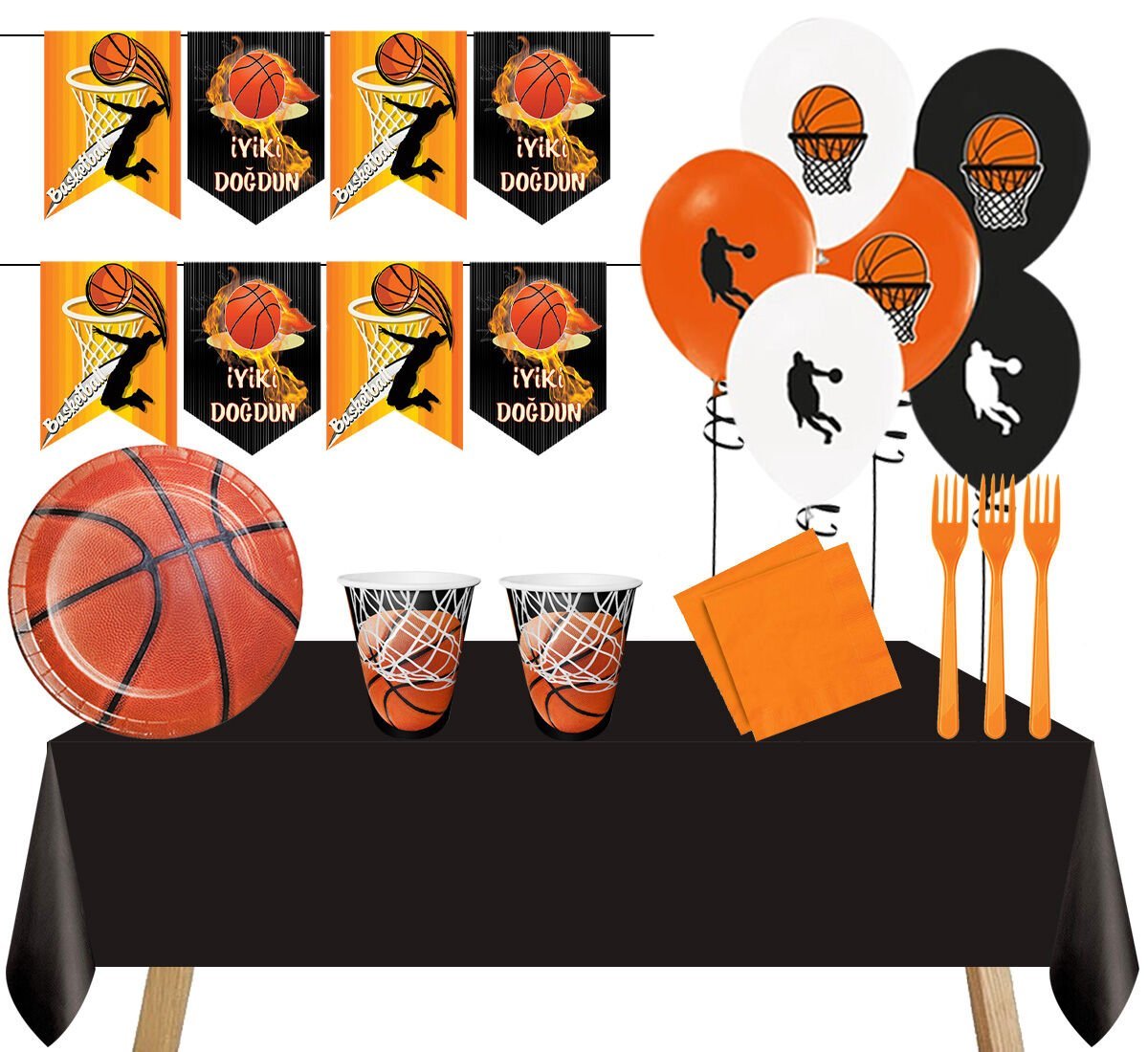 Basketbol Doğum Günü Seti 8 Kişilik