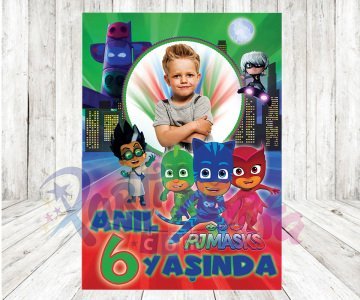 Pj Mask Kişiye Özel Doğum Günü Panosu