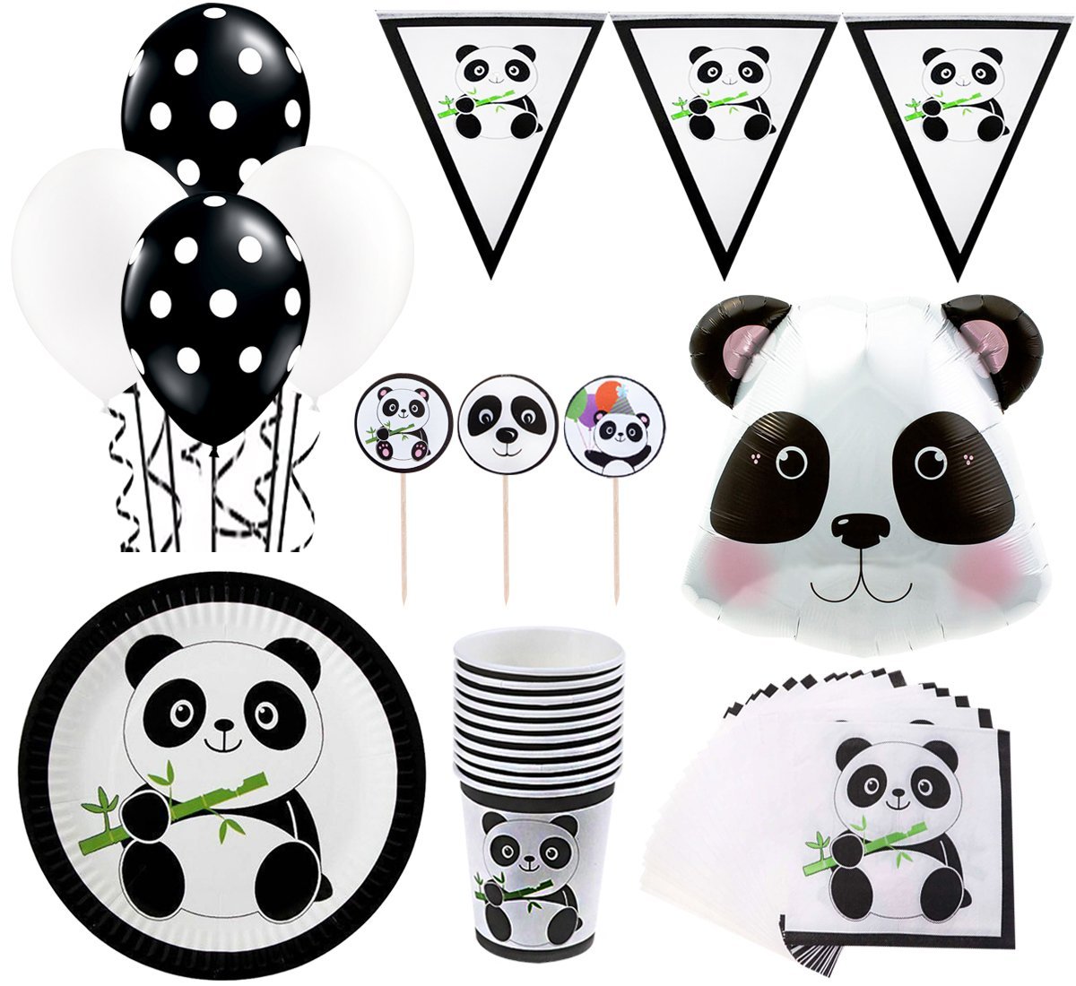Panda Temalı Doğum Günü Seti 24 Kişilik