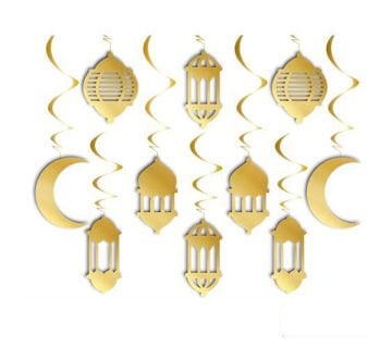 Ramazan Ayı Metalik Gold Renkte 3 Boyutlu Asma Süsler