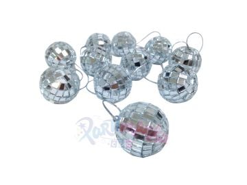 Yılbaşı Disko Aynalı Top Süs 12 li