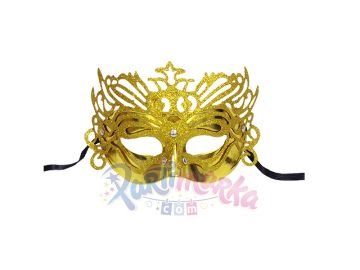 Simli Venedik Parti Maskesi Gold Altın