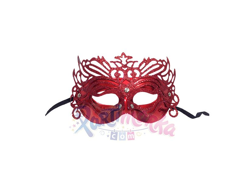 Simli Venedik Parti Maskesi Kırmızı