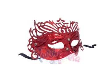 Simli Venedik Parti Maskesi Kırmızı