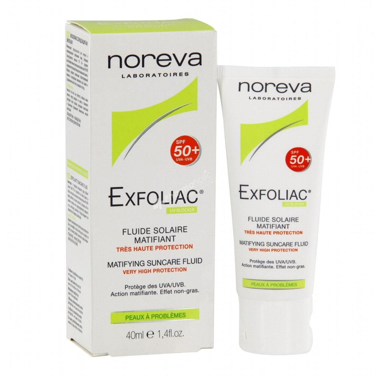 Noreva Exfoliac Matıfyıng Suncare Spf50 Karma Yağlı Ciltlere Matlaştırıcı Yüksek Güneş Kremi 40 ml