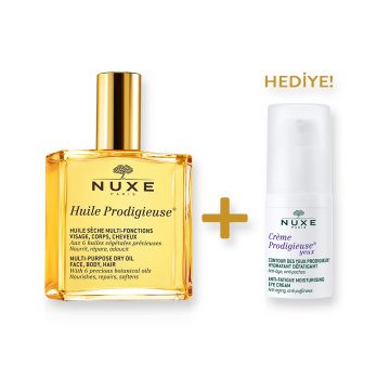 Nuxe Huile Prodigieuse Çok Amaçlı Kuru Yağ 100 ml + Contour Des Yeux Göz Çevresi Bakım Kremi 15 ml HEDİYELİ