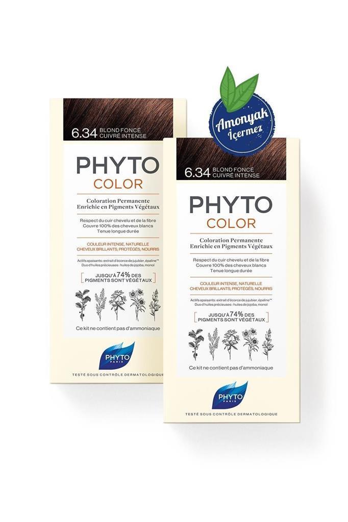 PhytoColor 6.34 Koyu Kumral Bakır Bitkisel Saç Boyası 2'li