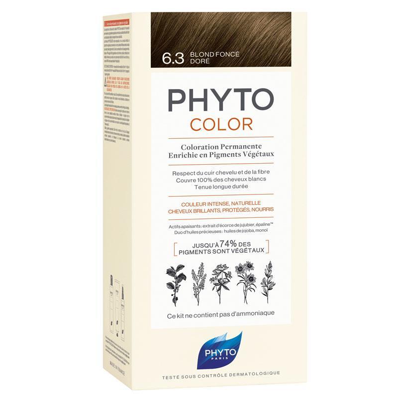 Phyto Color 6.3 Koyu Kumral Dore Bitkisel Saç Boyası (YENİ AMBALAJ)