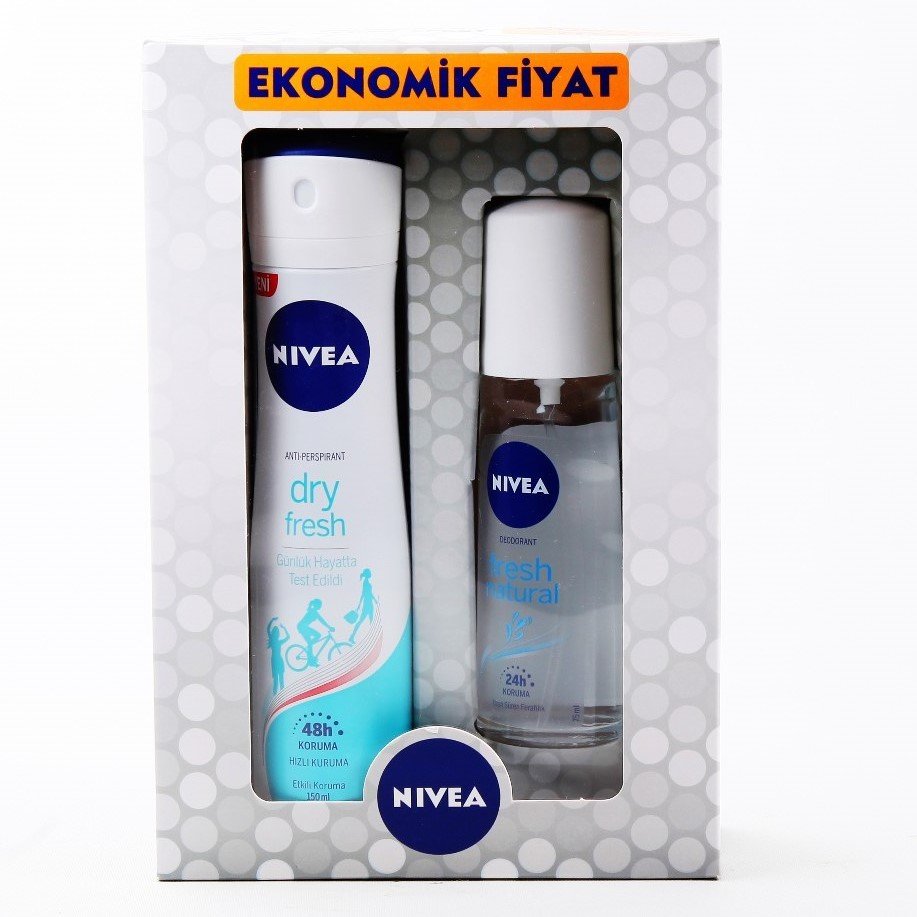 Nivea Dry Fresh Sprey Deodorant 150ml + Nivea Fresh Natural Pump 75ml (Set)