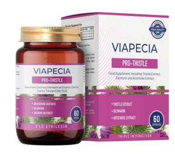 Viapecia Pro-Thistle Devedikeni Silimarin ve Enginar Ekstresi İçeren Takviye Edici Gıda 60 Kapsül