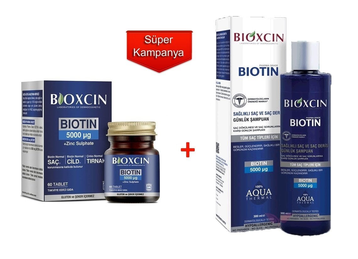 Bioxcin Biotin Tablet 5000 mg + Bioxcin Biotin Şampuan 300 ml