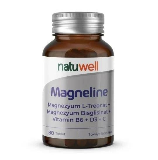 Magneline Magnezyum L-Treonat+Bisglisinat+B6+D3+C 30 tablet