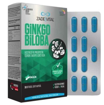 Zade Vital Ginkgo Biloba Ekstresi ve Prebiyotik İçeren Takviye Edici Gıda 30 Kapsül