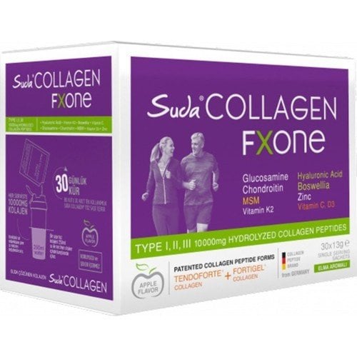 Suda Collagen Fxone Apple Elma Aromalı Kolajen 30 x 13 gr Saşe