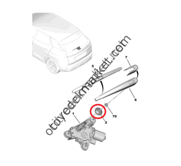 Peugeot 3008 (2016-2023) Arka Silecek Motoru Lastik Contası (Orijinal)