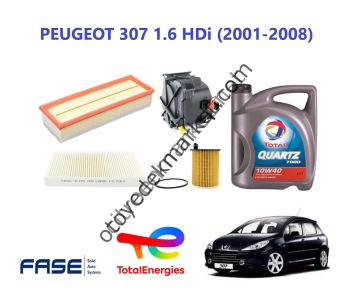 Peugeot 307 (2001-2008) 1.6 Hdi Filtre Bakım Seti ve Total Yağı