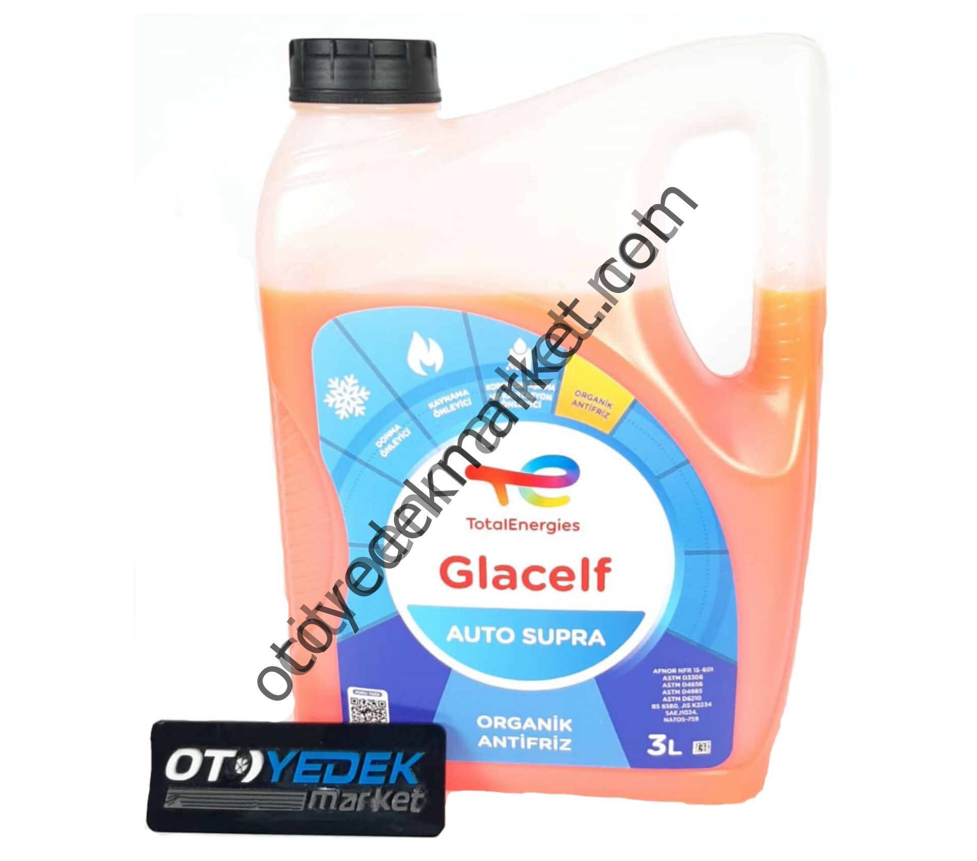 Total Antifriz Auto Supra Glacelf Organik Antifriz Kırmızı 3 Litre (Total)