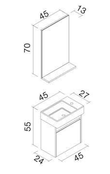 Orka Yedisu 45 Banyo Dolabı Beyaz