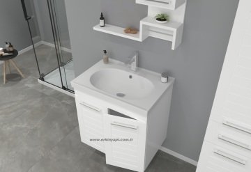 Orka Perge 65 Banyo Dolabı Sağ Beyaz ( Boy Dolabı HARİÇTİR )