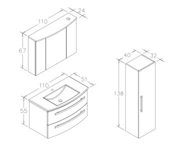 Orka Urla 110 Banyo Dolabı Antrasit (Boy Dolabı Hariçtir)