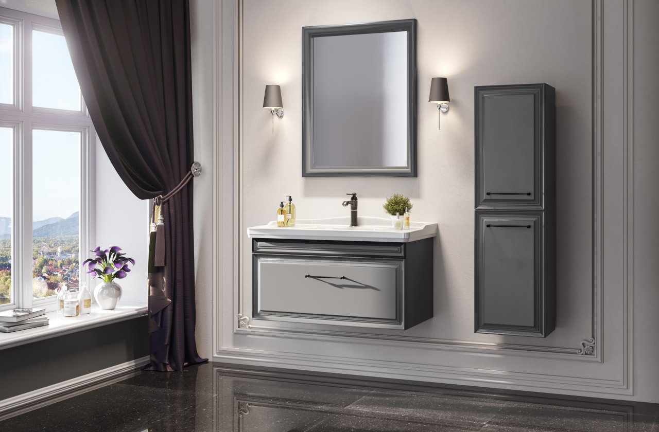 Orka Design 105 Banyo Dolabı Antrasit ( Boy Dolabı Hariçtir )