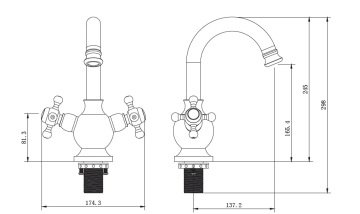 Orka Truva Lavabo Bataryası TR 1551 Krom