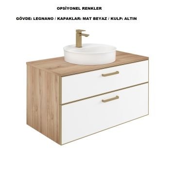 Orka Salerno 95 Banyo Dolabı + Boy Dolabı 40 Legnano / Mat Sardunya ( Boy Dolabı Dahildir )