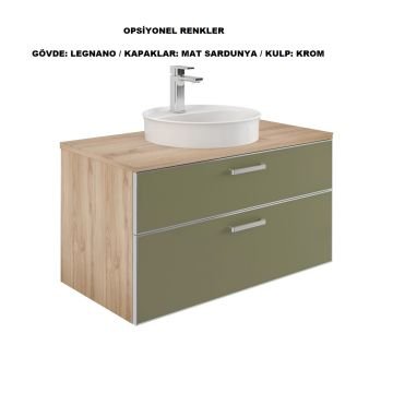 Orka Salerno 95 Banyo Dolabı Legnano / Mat Sardunya ( Boy Dolabı Hariçtir )