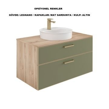 Orka Salerno 75 Banyo Dolabı + Boy Dolabı 40 Legnano / Mat Sardunya ( Boy Dolabı Dahildir )