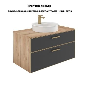 Orka Salerno 60 Banyo Dolabı Legnano / Mat Antrasit ( Boy Dolabı Hariçtir )