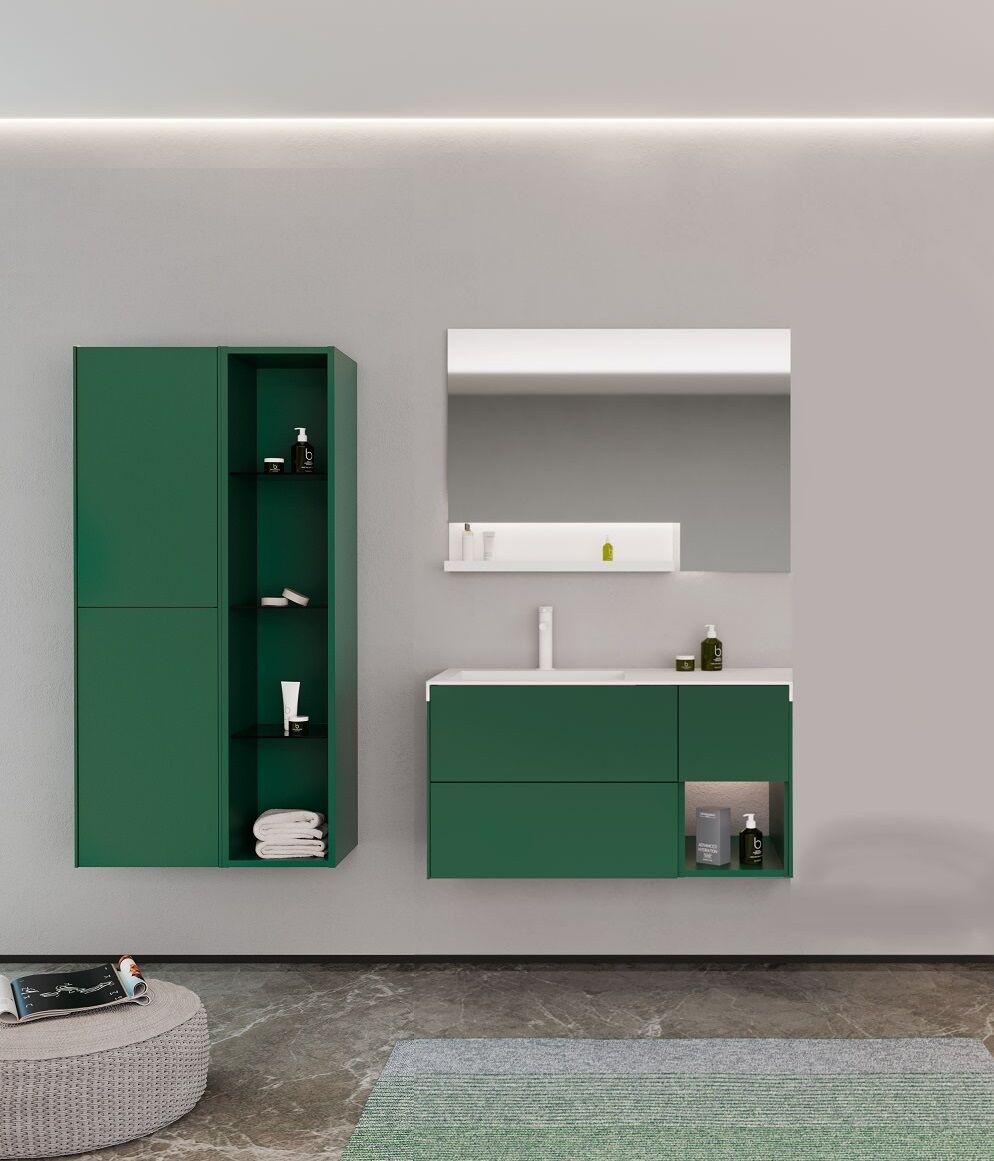 Orka Milano 100 Banyo Dolabı Yeşil ( Boy Dolapları Hariçtir )