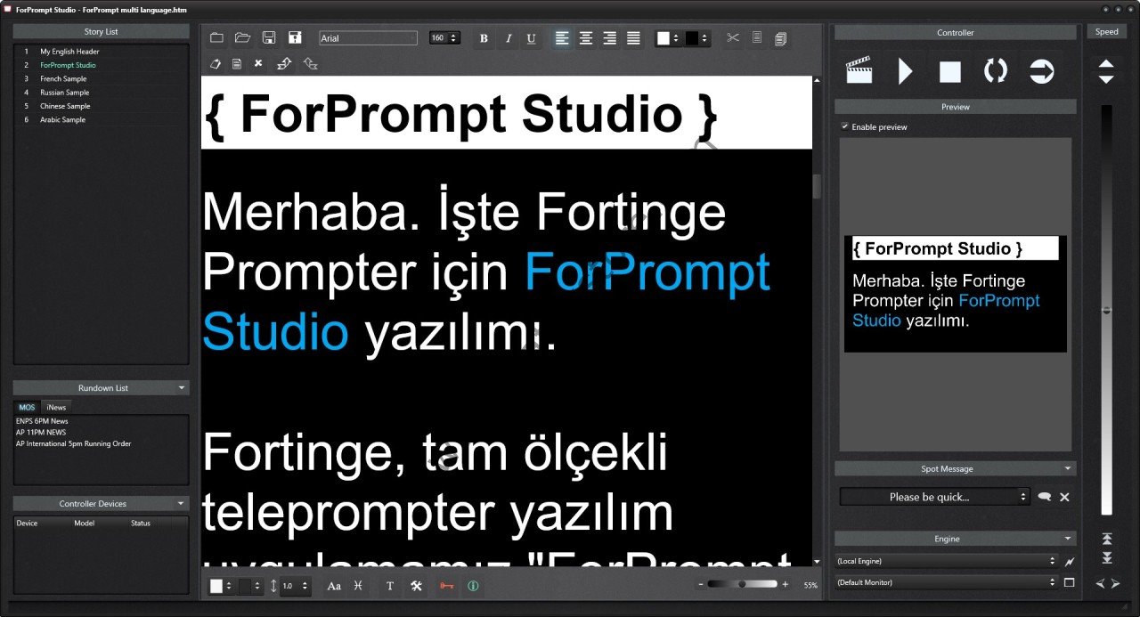 ForPrompt Studio NEWS Prompter Yazılımı